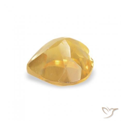 Citrino Dorado medio natural de 0.48 ct, Corazón, VVS-VS