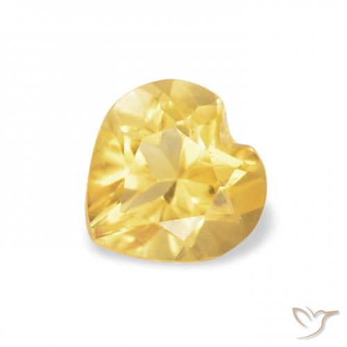 0.64ct Natural Naranja dorado Citrino, Corazón, VVS-VS
