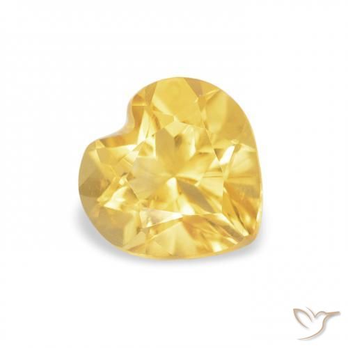 Citrino Naranja dorado natural de 0.64 ct, Corazón, VVS-VS