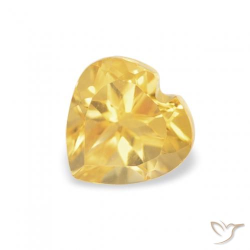 0.57ct Natural Dorado medio Citrino, Corazón, VVS-VS