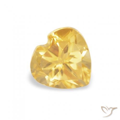 Citrino Dorado medio natural de 0.57 ct, Corazón, VVS-VS