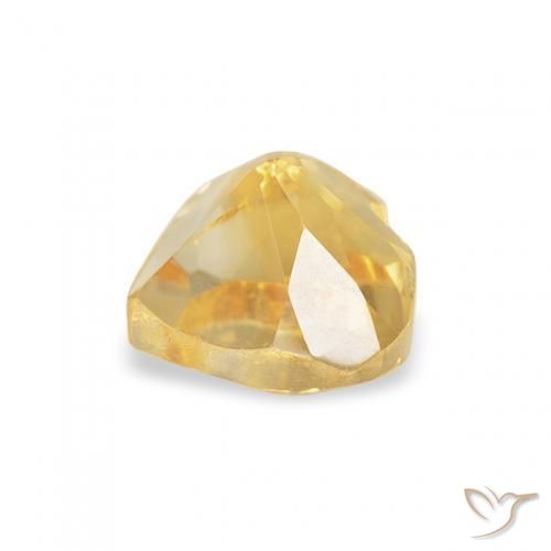 Citrino Dorado medio natural de 0.57 ct, Corazón, VVS-VS