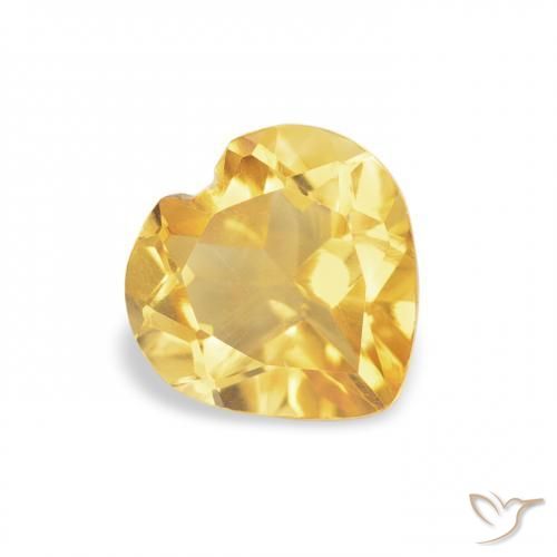 Citrino Naranja dorado natural de 0.67 ct, Corazón, VVS-VS