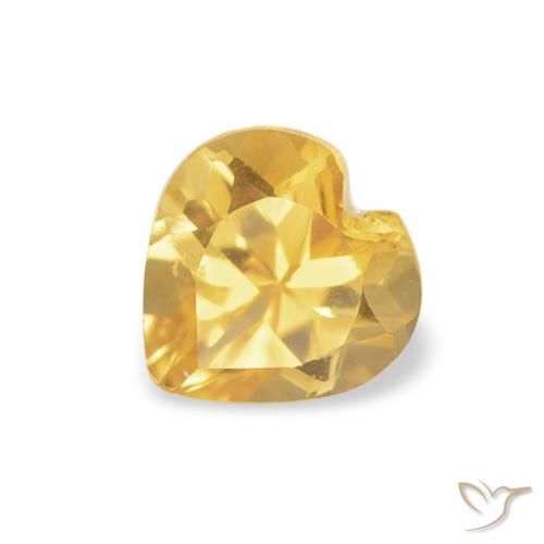 0.46ct Natural Naranja dorado Citrino, Corazón, VVS-VS