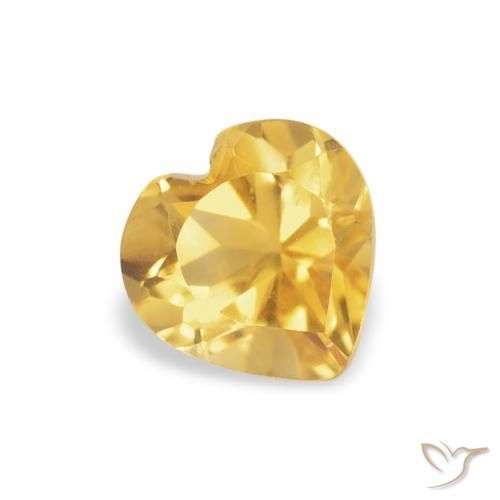 Citrino Naranja dorado natural de 0.46 ct, Corazón, VVS-VS