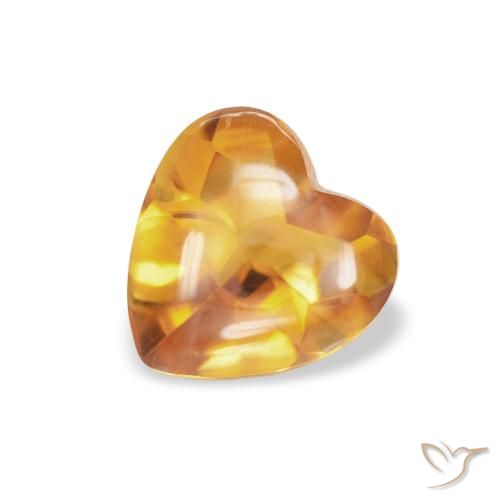 0.76ct Natural Naranja medio Citrino, Corazón, Transparente
