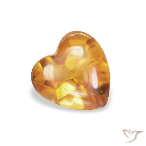 Citrino Naranja medio natural de 0.76 ct, Corazón, Transparente