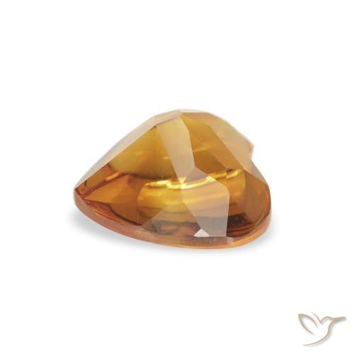 Citrino Naranja medio natural de 0.76 ct, Corazón, Transparente