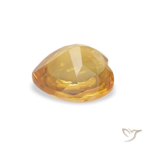Citrino Dorado medio natural de 0.90 ct, Corazón, Transparente