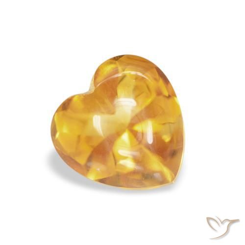 Citrino Medium Light Orange-Gold natural de 1.00 ct, Corazón, Transparente