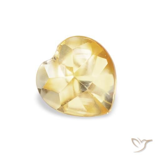 Citrino Dorado claro natural de 0.75 ct, Corazón, Transparente