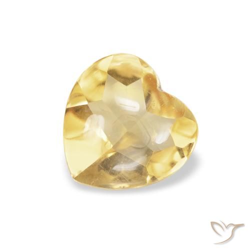0.68ct Natural Dorado claro Citrino, Corazón, Transparente