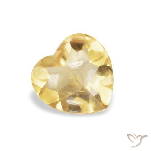 Citrino Dorado claro natural de 0.68 ct, Corazón, Transparente