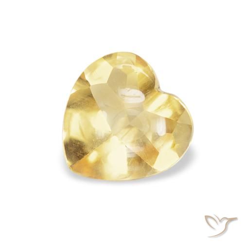 0.74ct Natural Amarillo claro Citrino, Corazón, Transparente
