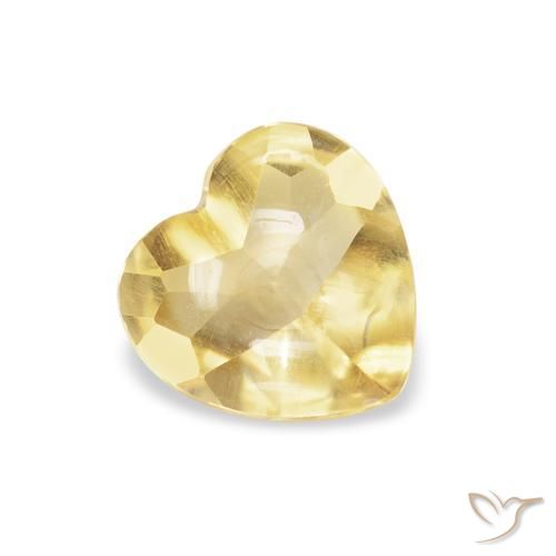 Citrino Amarillo claro natural de 0.74 ct, Corazón, Transparente