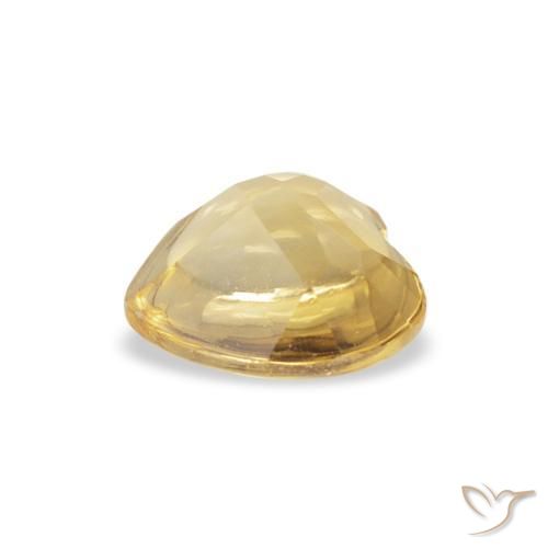 Citrino Amarillo claro natural de 0.74 ct, Corazón, Transparente