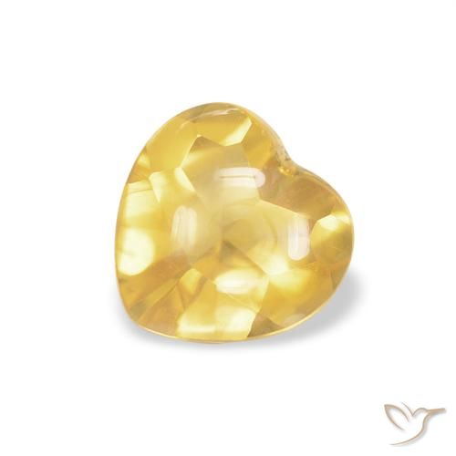 0.76ct Natural Dorado medio Citrino, Corazón, Transparente