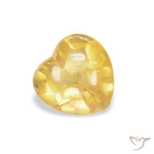 Citrino Dorado medio natural de 0.76 ct, Corazón, Transparente