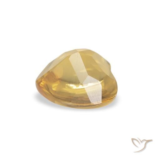 Citrino Dorado medio natural de 0.76 ct, Corazón, Transparente