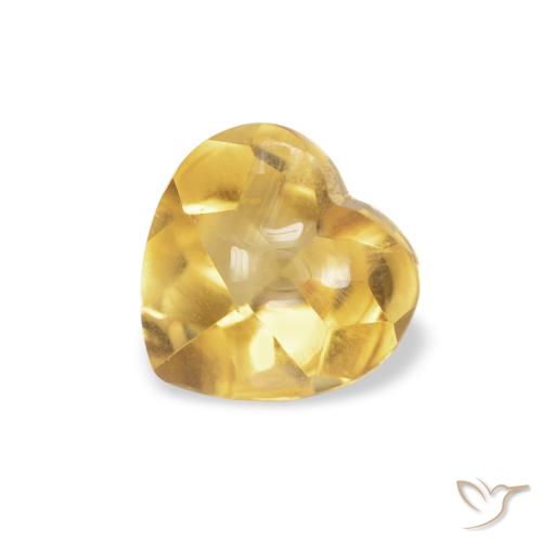 0.67ct Natural Dorado medio Citrino, Corazón, Transparente