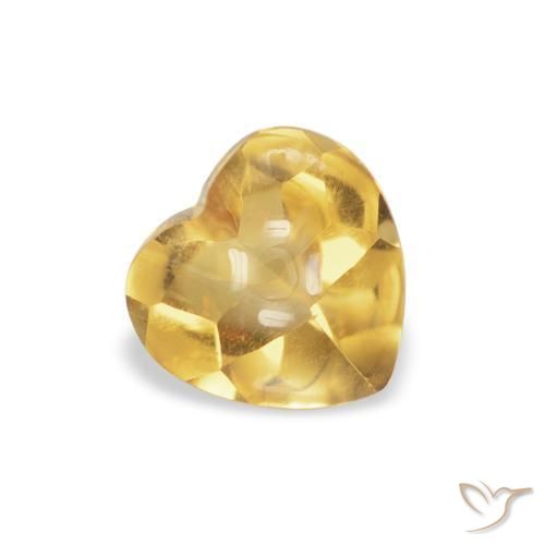 Citrino Dorado medio natural de 0.67 ct, Corazón, Transparente