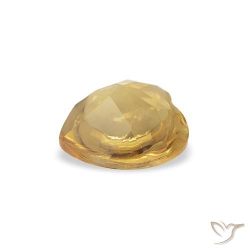 Citrino Dorado medio natural de 0.67 ct, Corazón, Transparente