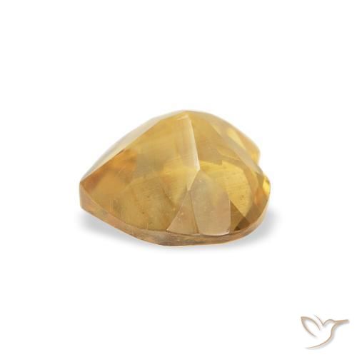 Citrino Dorado medio natural de 0.73 ct, Corazón, Transparente