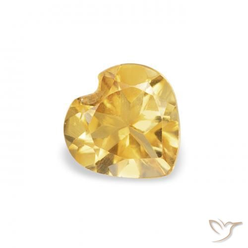 Citrino Dorado natural de 0.34 ct, Corazón, VS