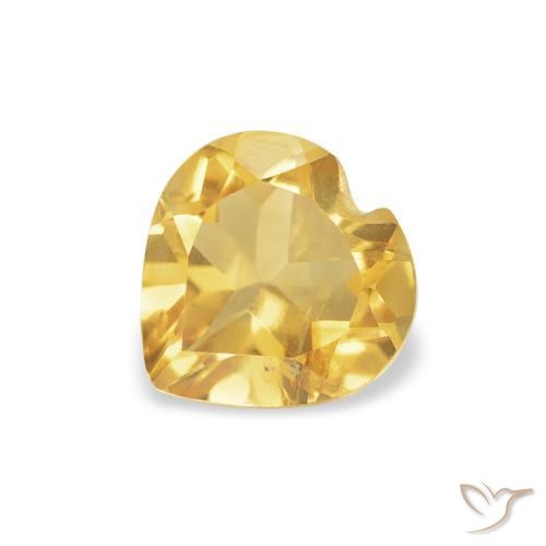 0.70ct Natural Dorado medio Citrino, Corazón, VS