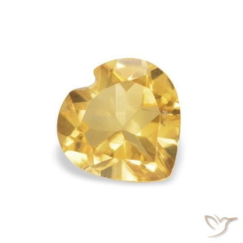 Citrino Dorado medio natural de 0.70 ct, Corazón, VS