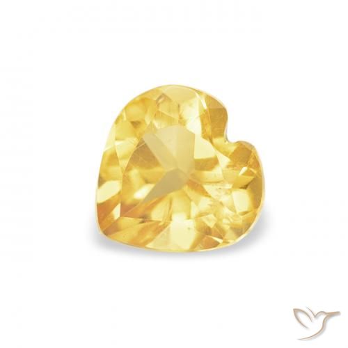 0.45ct Natural Naranja dorado Citrino, Corazón, VS
