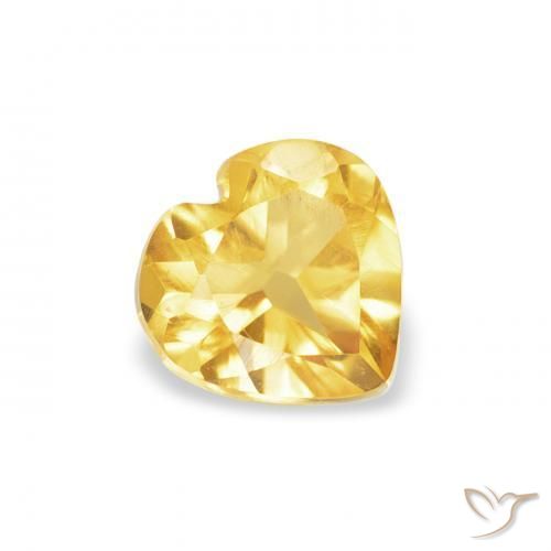 Citrino Naranja dorado natural de 0.45 ct, Corazón, VS