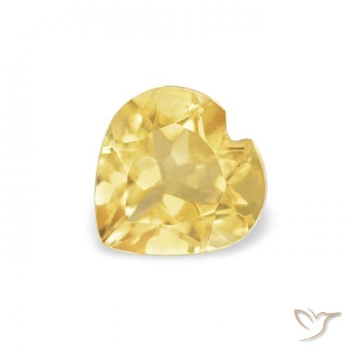 0.44ct Natural Dorado medio Citrino, Corazón, VS