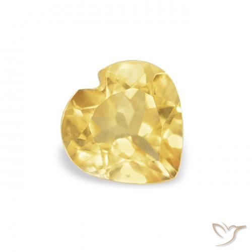 Citrino Dorado medio natural de 0.44 ct, Corazón, VS