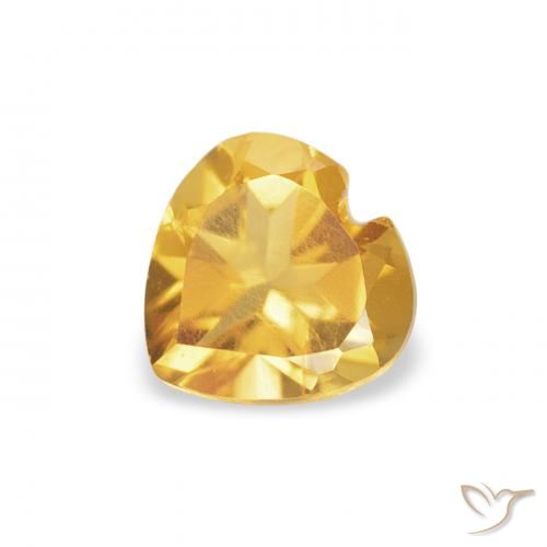 0.42ct Natural Dorado claro Citrino, Corazón, VS