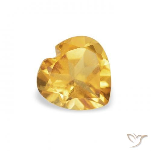 Citrino Dorado claro natural de 0.42 ct, Corazón, VS