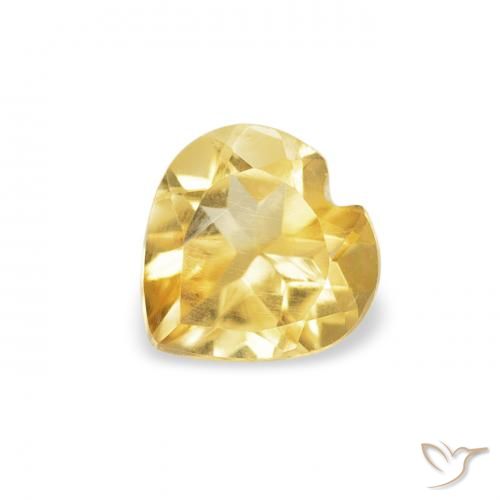 0.38ct Natural Naranja dorado Citrino, Corazón, VS