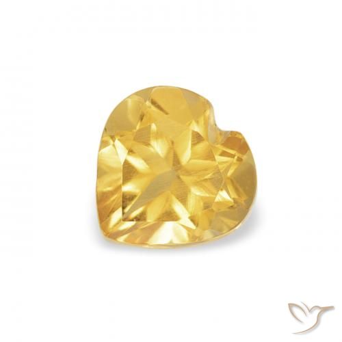 0.48ct Natural Naranja dorado Citrino, Corazón, VS