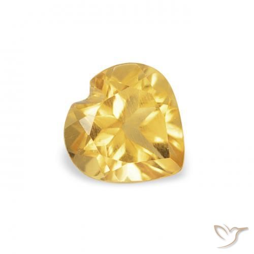 Citrino Naranja dorado natural de 0.48 ct, Corazón, VS