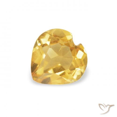 0.40ct Natural Dorado medio Citrino, Corazón, VS
