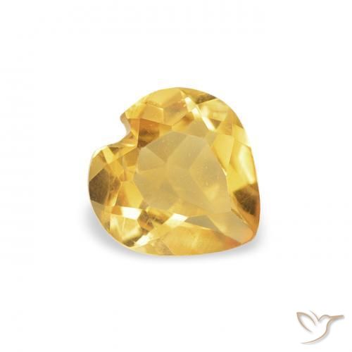 Citrino Dorado medio natural de 0.40 ct, Corazón, VS