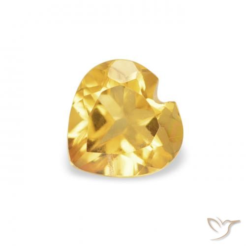 0.39ct Natural Naranja dorado Citrino, Corazón, VS
