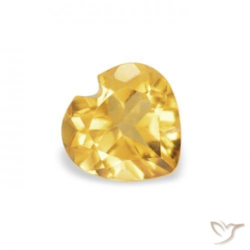 Citrino Naranja dorado natural de 0.39 ct, Corazón, VS