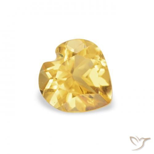 Citrino Dorado medio natural de 0.37 ct, Corazón, VS