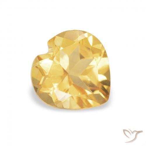 Citrino Dorado medio natural de 0.74 ct, Corazón, VVS