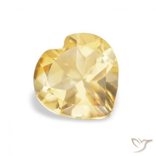 Citrino Dorado natural de 0.62 ct, Corazón, VVS
