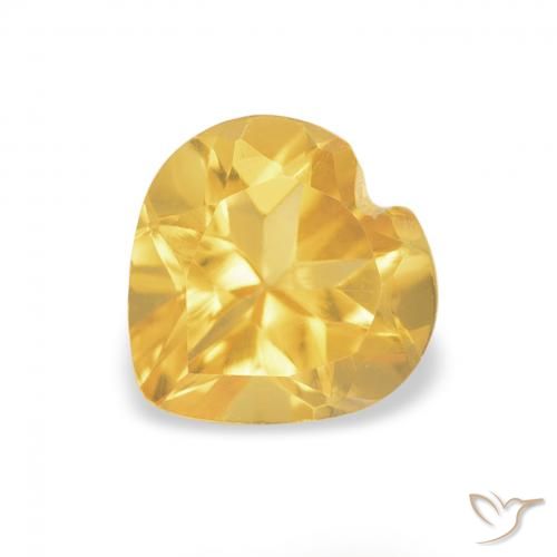 0.74ct Natural Naranja dorado Citrino, Corazón, VVS