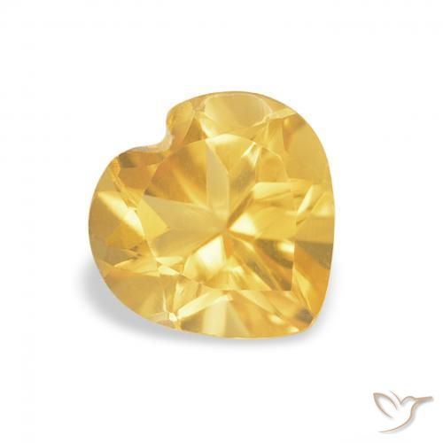 Citrino Naranja dorado natural de 0.74 ct, Corazón, VVS