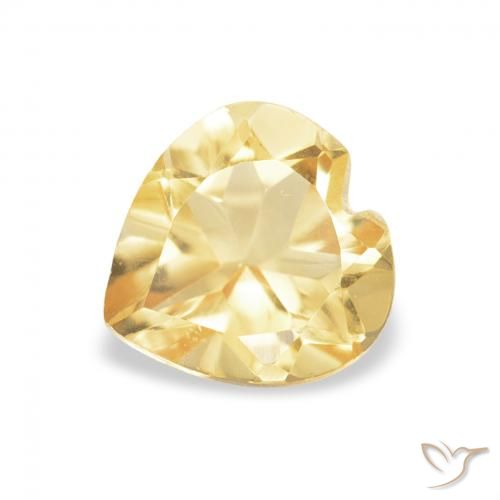 0.72ct Natural Dorado claro Citrino, Corazón, VVS