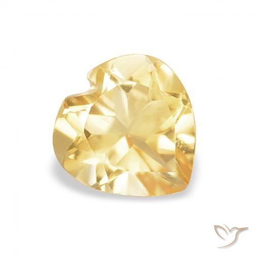 Citrino Dorado claro natural de 0.72 ct, Corazón, VVS